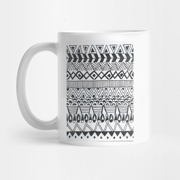 Second Black Line Doodle Pattern by luckylucy